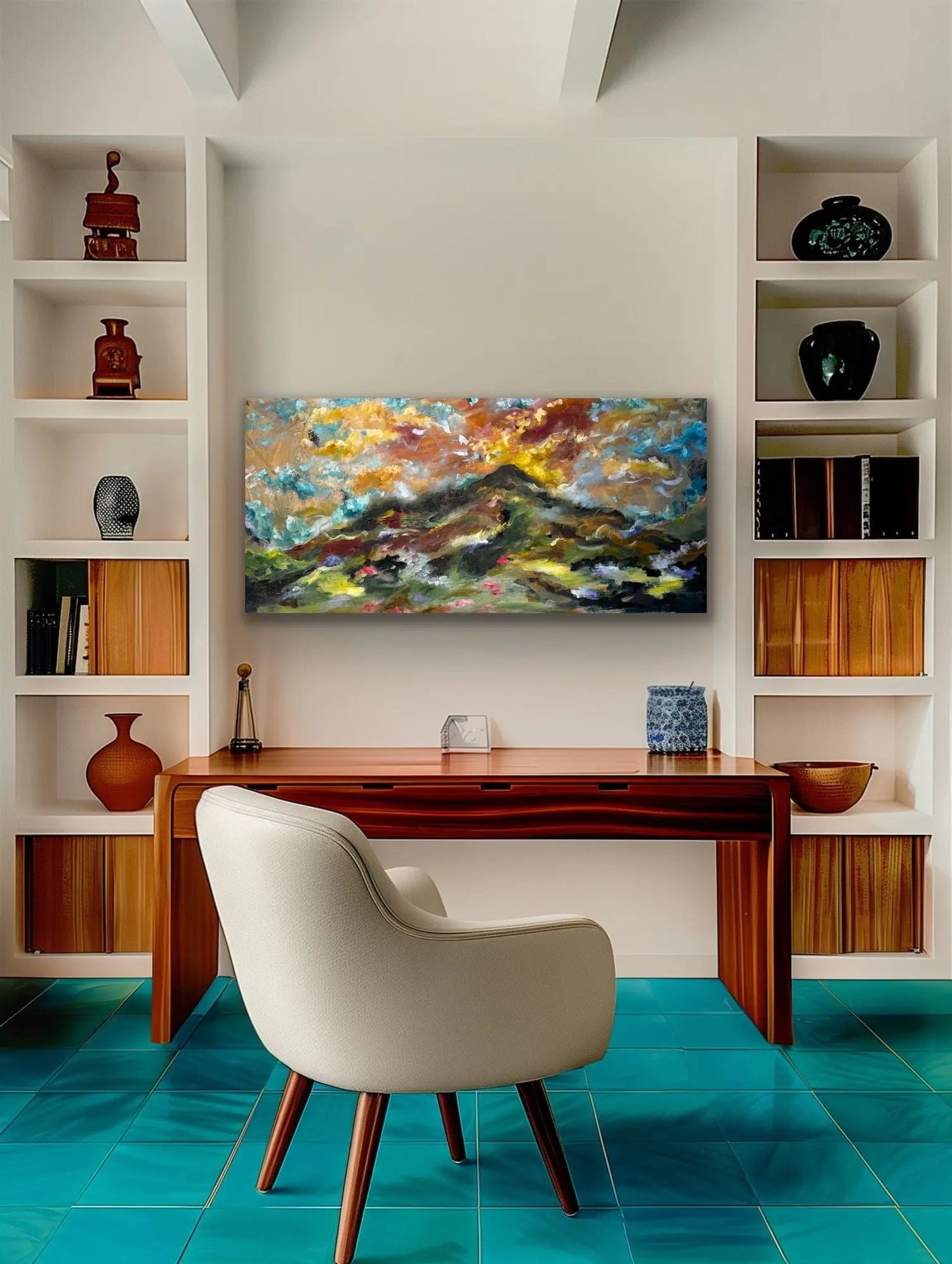 Mountain sunrise original oil painting Anna Caygill Art